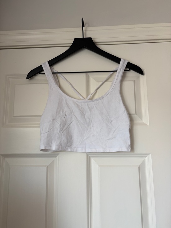 American Eagle Outfitters Tops - American Eagle Outfitters White Cropped Tank with Crisscross Straps